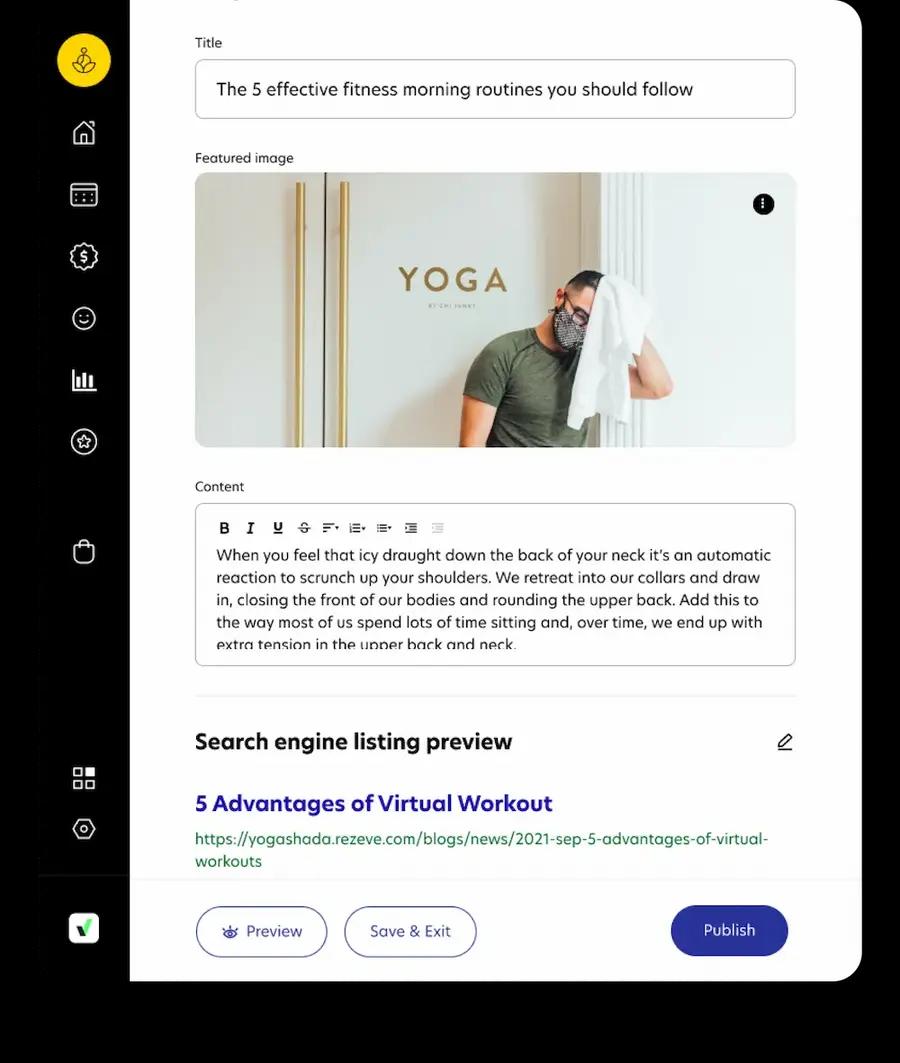 blog process screen