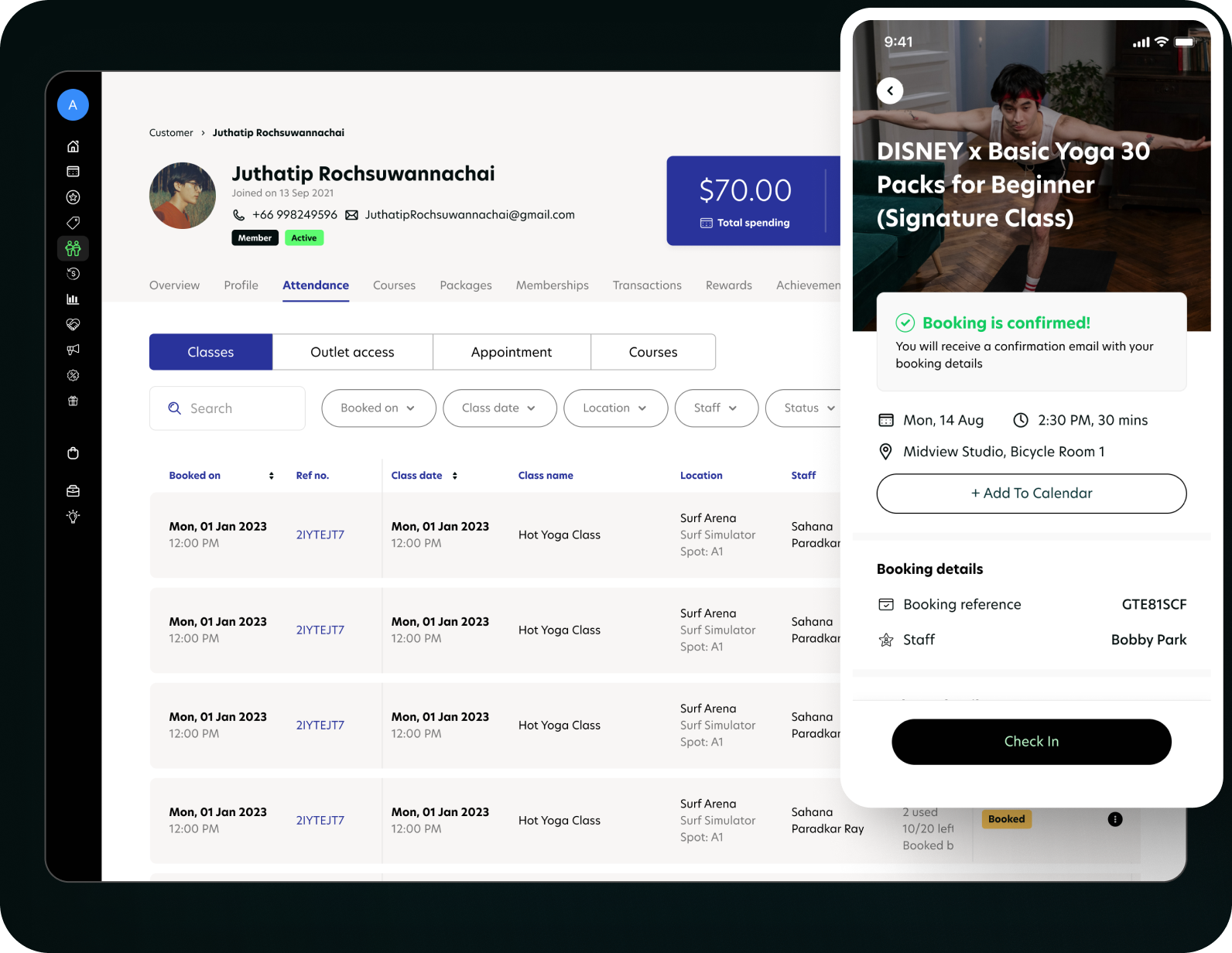Manage attendance and check-ins
