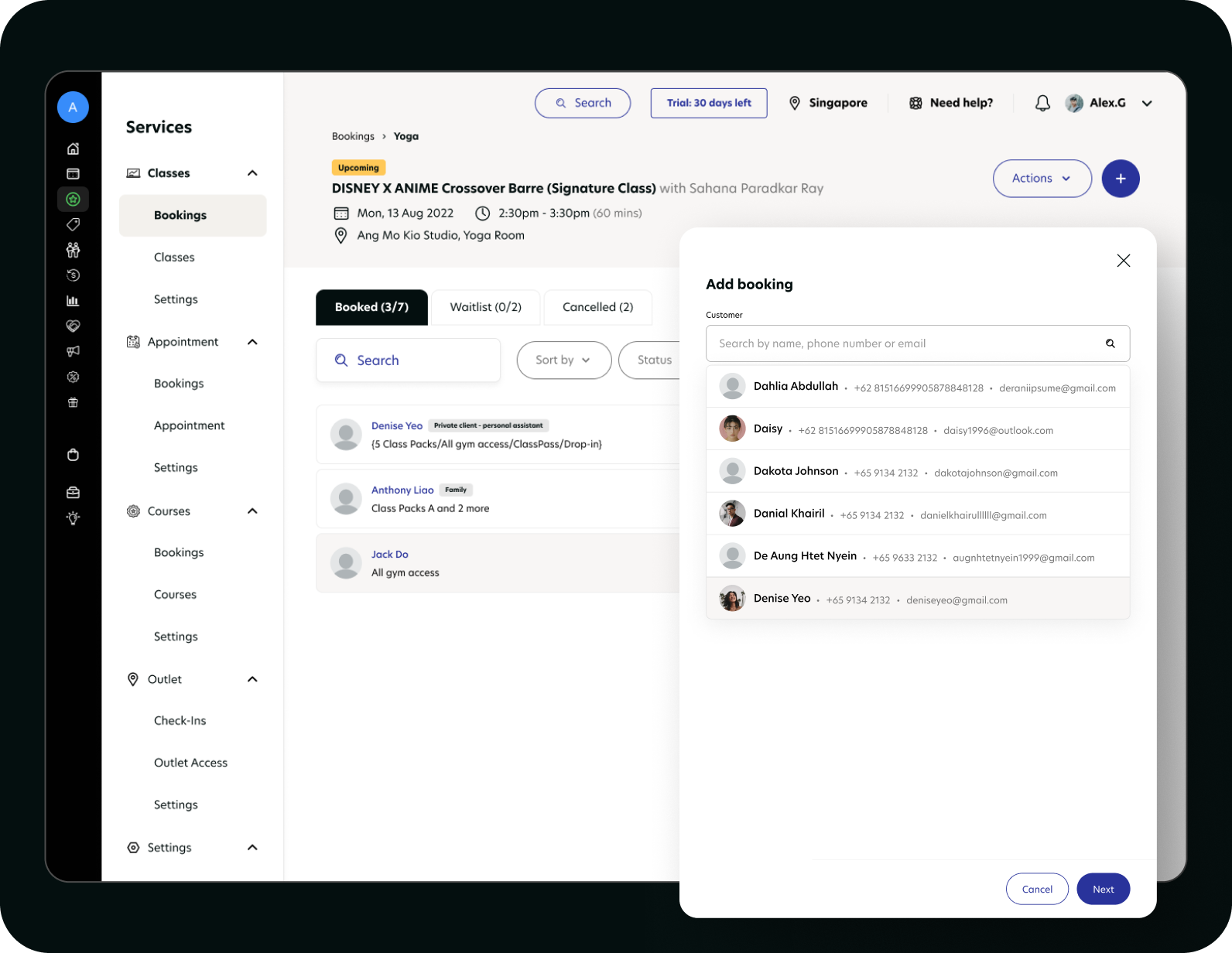 Manually book and check-in for your customers