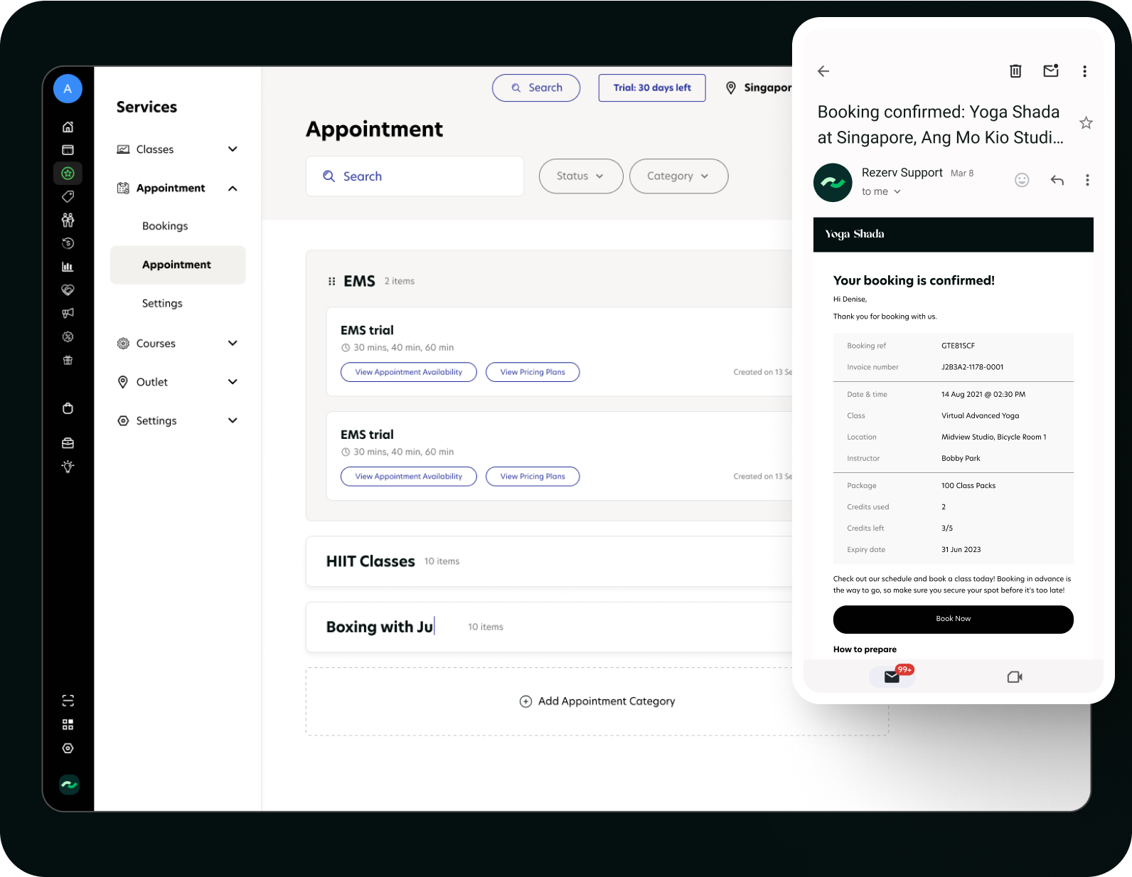 Automatic reminders to your customers and staff